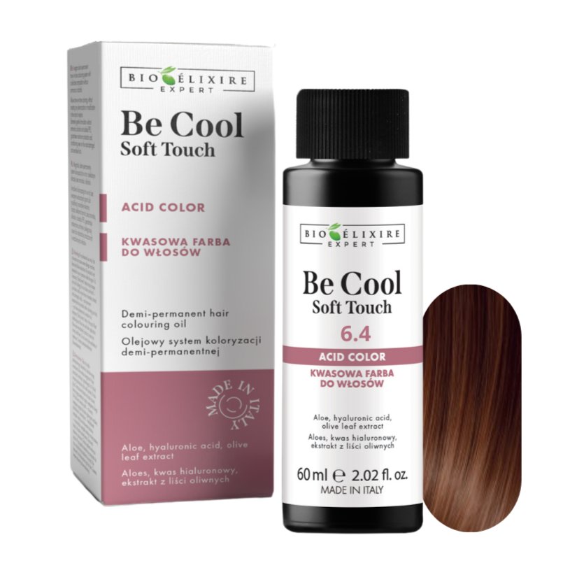 BIOELIXIRE Кислотная краска для волос Be Cool SOFT TOUCH - 6.4 Темно-медный блондин - 60 мл
BIOELIXIRE Кислотная краска для волос Be Cool SOFT TOUCH - 6.4 Темно-медный блондин - 60 мл