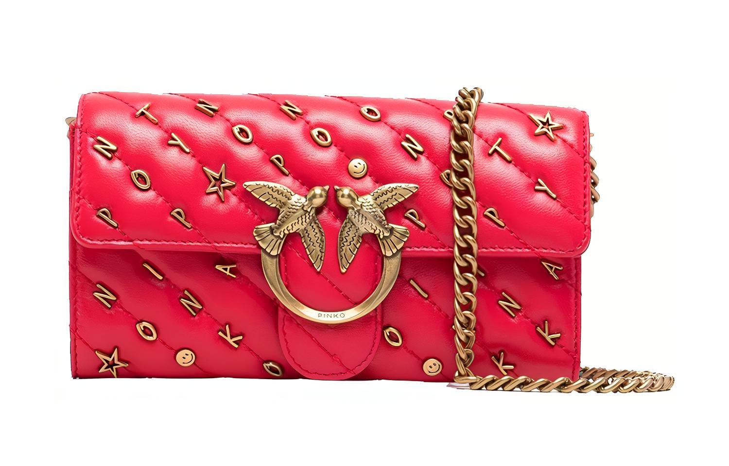 Кожаная сумка через плечо из коровьей кожи, женская красная PINKO
Кожаная сумка через плечо из коровьей кожи, женская красная PINKO