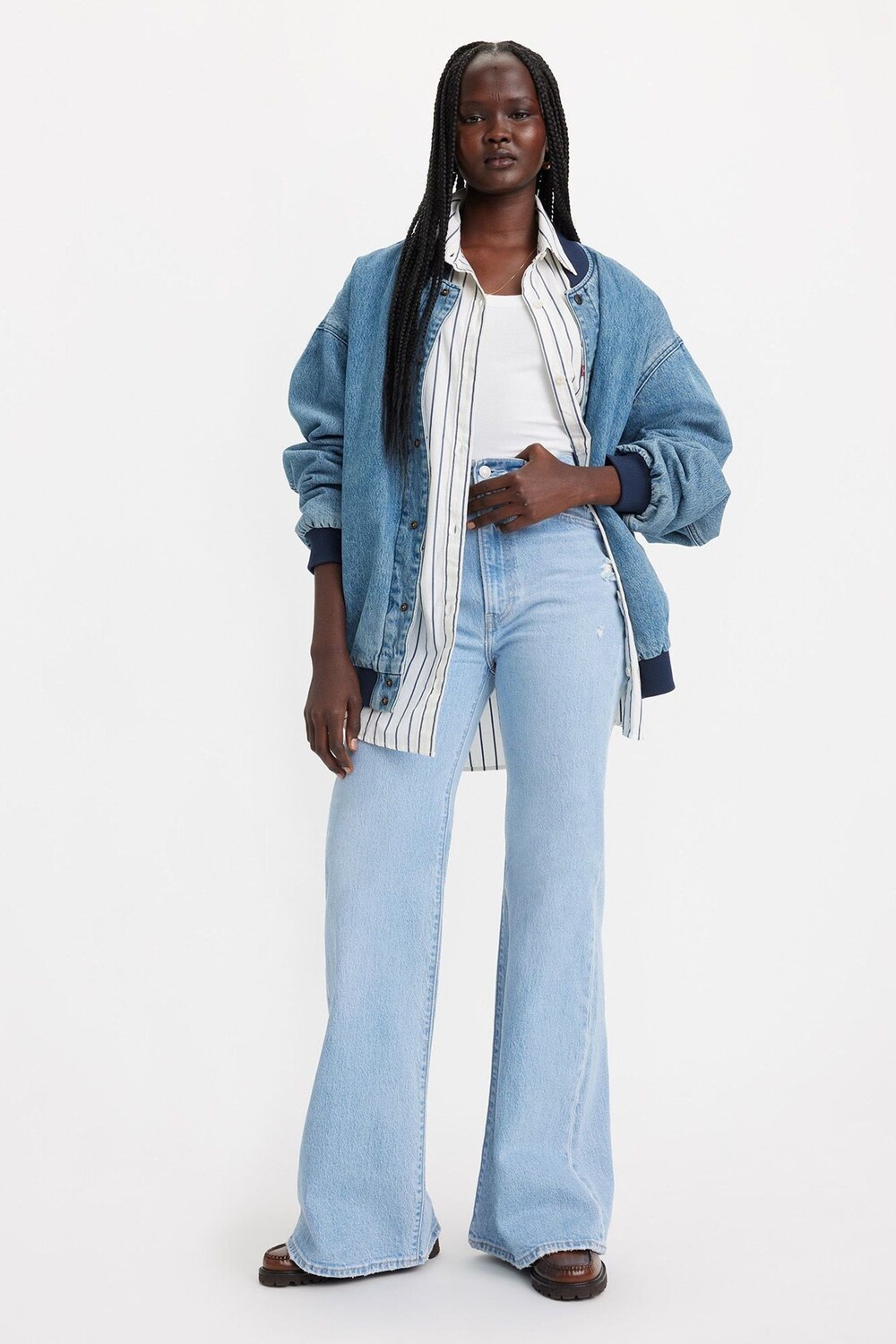 Расклешенные джинсы с эффектом «гриф» Levi'S, мультиколор 
Расклешенные джинсы с эффектом «гриф» Levi'S, мультиколор