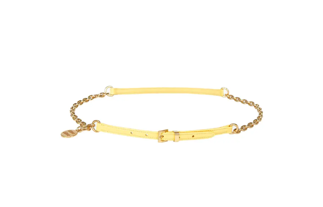 Кожаный ремень MIU MIU женский желтый ширина 1 см
Кожаный ремень MIU MIU женский желтый ширина 1 см