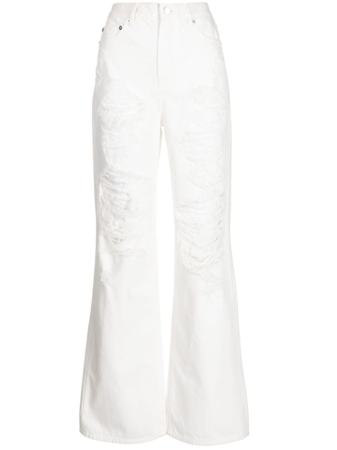 Прямые джинсы с завышенной талией и прорезями Goen.J, белый 
Прямые джинсы с завышенной талией и прорезями Goen.J, белый