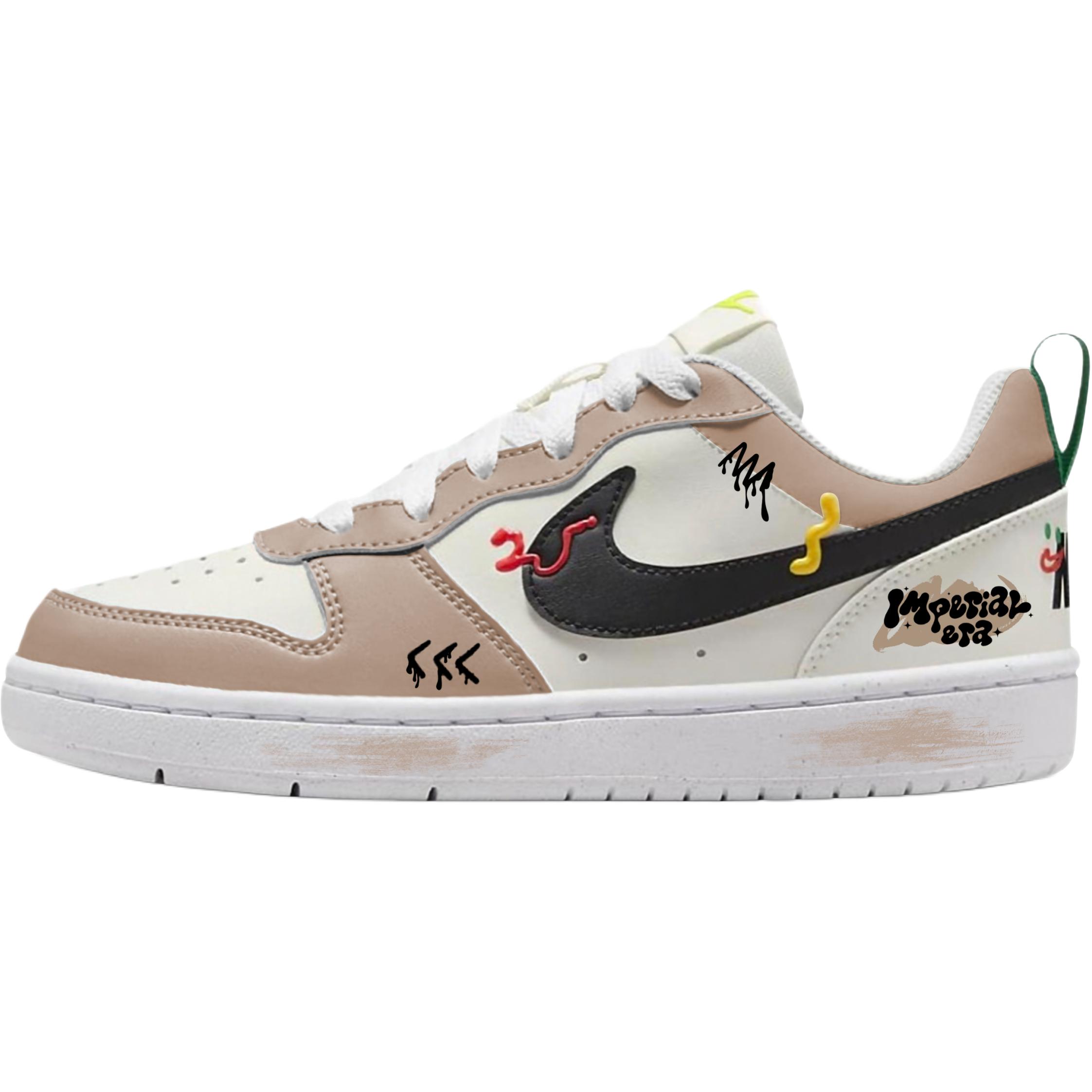 Nike Детские кроссовки для скейтбординга Court Borough Brown Halo с нескользящей подошвой, белые, коричневые, подростковые
Nike Детские кроссовки для скейтбординга Court Borough Brown Halo с нескользящей подошвой, белые, коричневые, подростковые