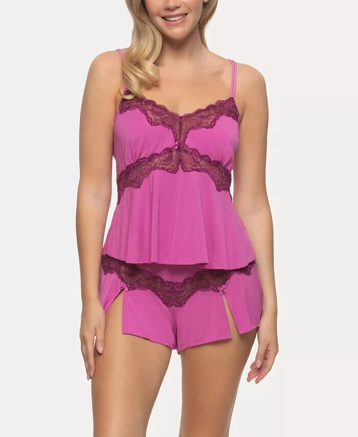 Женский комплект шорт на бретельках с кружевом из модала Myrna Jezebel, фиолетовый
Женский комплект шорт на бретельках с кружевом из модала Myrna Jezebel, фиолетовый