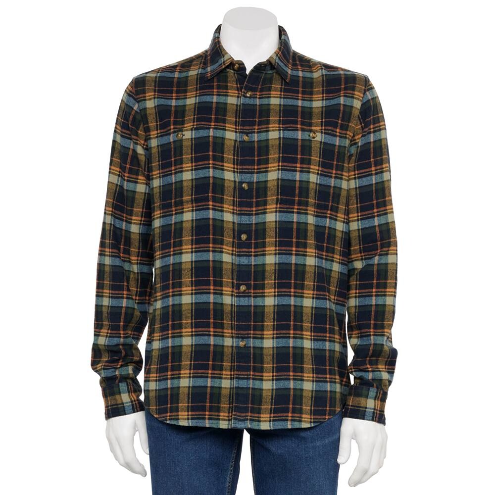 Мужская фланелевая рубашка на пуговицах Sonoma Goods For Life, цвет Navy Olive Pink Plaid 
Мужская фланелевая рубашка на пуговицах Sonoma Goods For Life, цвет Navy Olive Pink Plaid