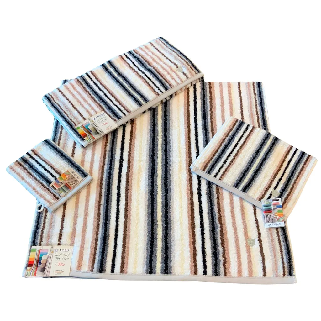 Мочалка Мультиколор с полосками и вышитым логотипом Ross, антрацит
Мочалка Мультиколор с полосками и вышитым логотипом Ross, антрацит