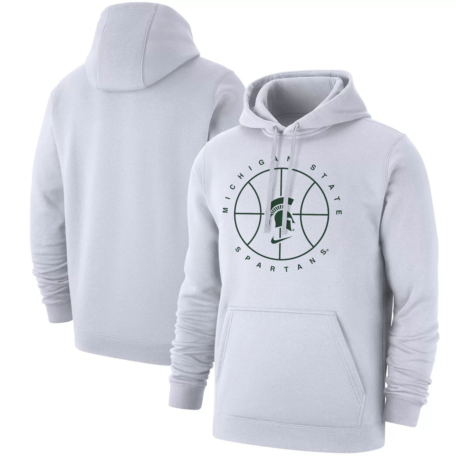 Мужской белый флисовый пуловер с капюшоном Michigan State Spartans Basketball Icon Club Nike
Мужской белый флисовый пуловер с капюшоном Michigan State Spartans Basketball Icon Club Nike