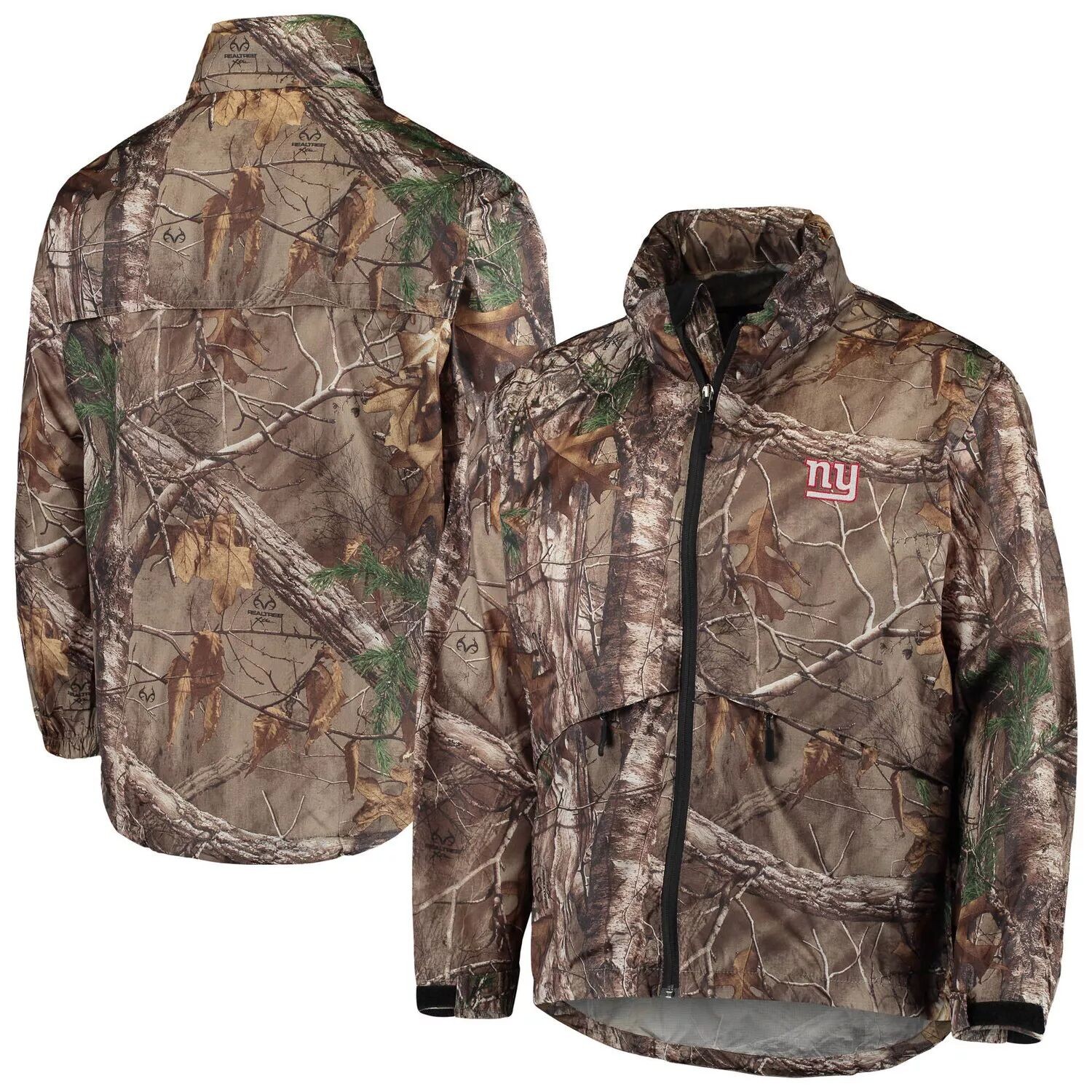 Мужская водонепроницаемая складная куртка с молнией во всю длину Dunbrooke Realtree Camo New York Giants Circle Sportsman, Серый, Мужская водонепроницаемая складная куртка с молнией во всю длину Dunbrooke Realtree Camo New York Giants Circle Sportsman