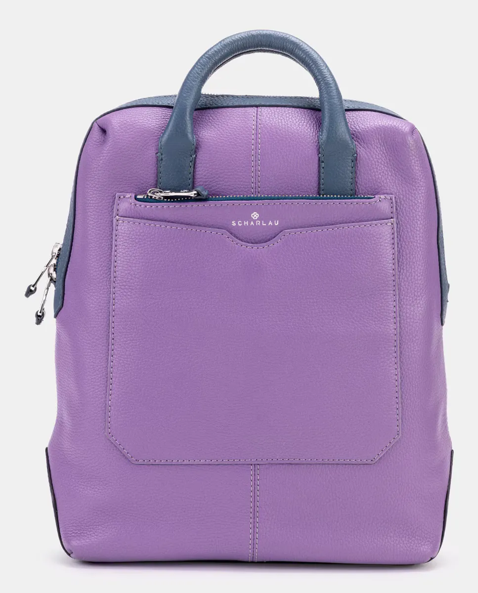 Женский кожаный рюкзак сиреневого цвета Scharlau 
Женский кожаный рюкзак сиреневого цвета Scharlau