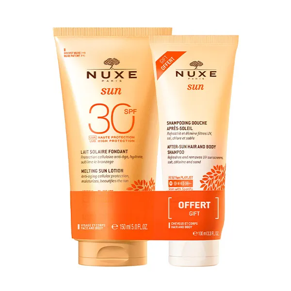 Солнцезащитное молочко и шампунь-гель для душа SPF30 Duplo Sun Nuxe, 100 ml
Солнцезащитное молочко и шампунь-гель для душа SPF30 Duplo Sun Nuxe, 100 ml