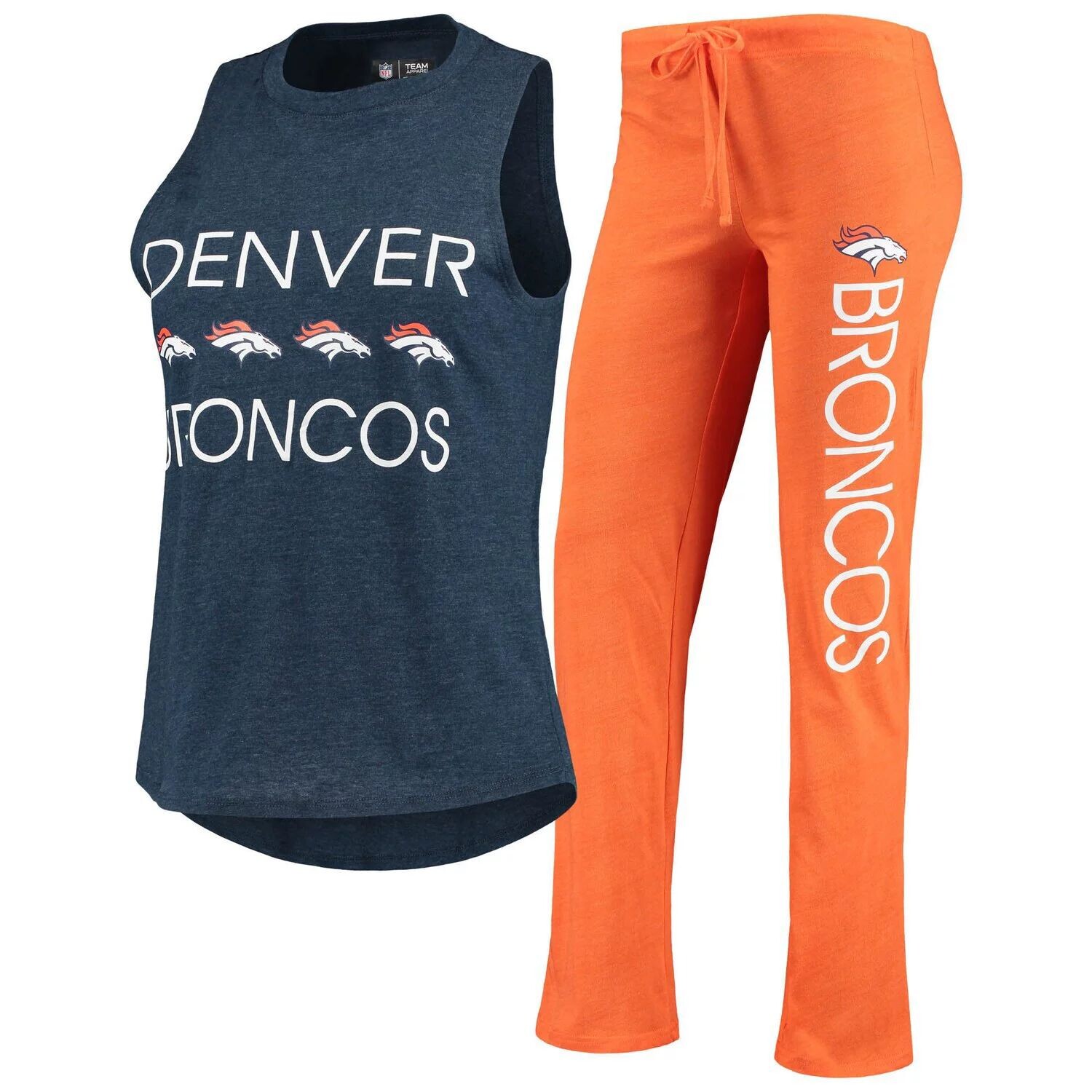Женский комплект Concepts Sport оранжевый/темно-синий Denver Broncos Muscle Майка и брюки для сна
Женский комплект Concepts Sport оранжевый/темно-синий Denver Broncos Muscle Майка и брюки для сна