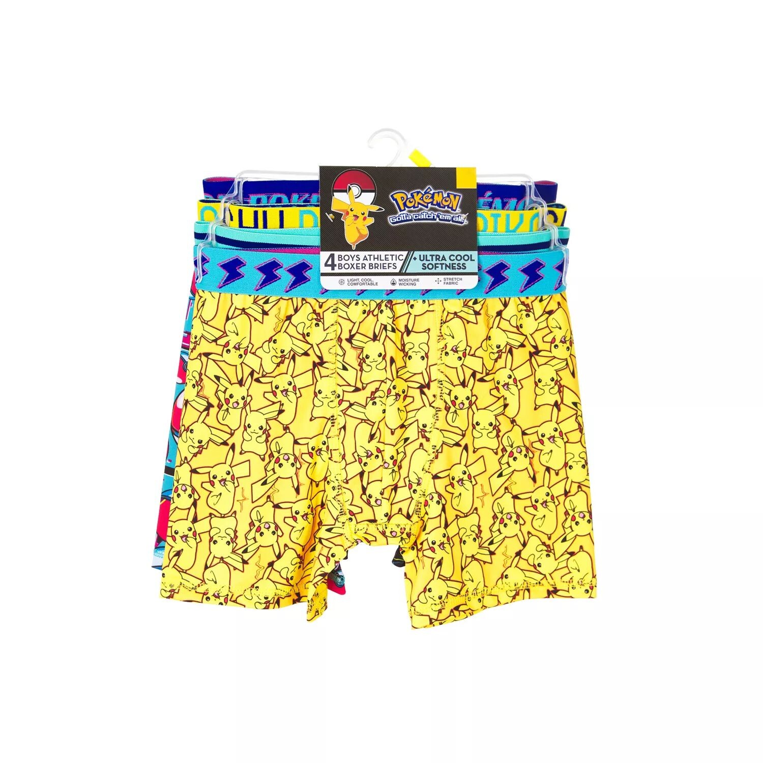 Набор из 4 трусов-боксеров из крутой пряжи с изображением покемонов Licensed Character, мультиколор
Набор из 4 трусов-боксеров из крутой пряжи с изображением покемонов Licensed Character, мультиколор