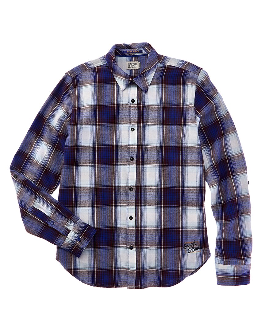 Рубашка в клетку Scotch & Soda классического кроя из окрашенной пряжи, синий 
Рубашка в клетку Scotch & Soda классического кроя из окрашенной пряжи, синий