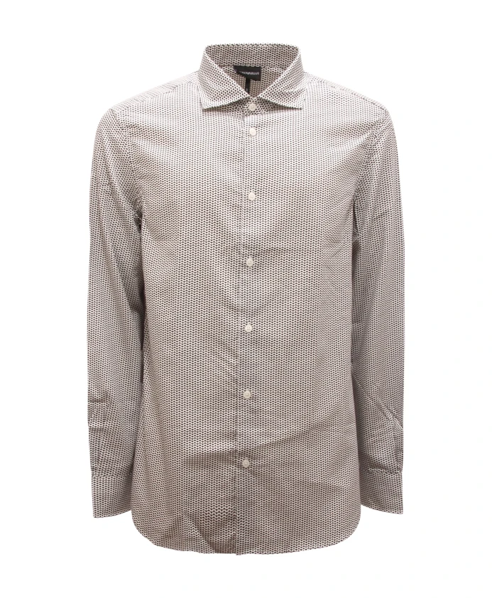 Рубашка прямого кроя с узором онде Armani, белый
Рубашка прямого кроя с узором онде Armani, белый