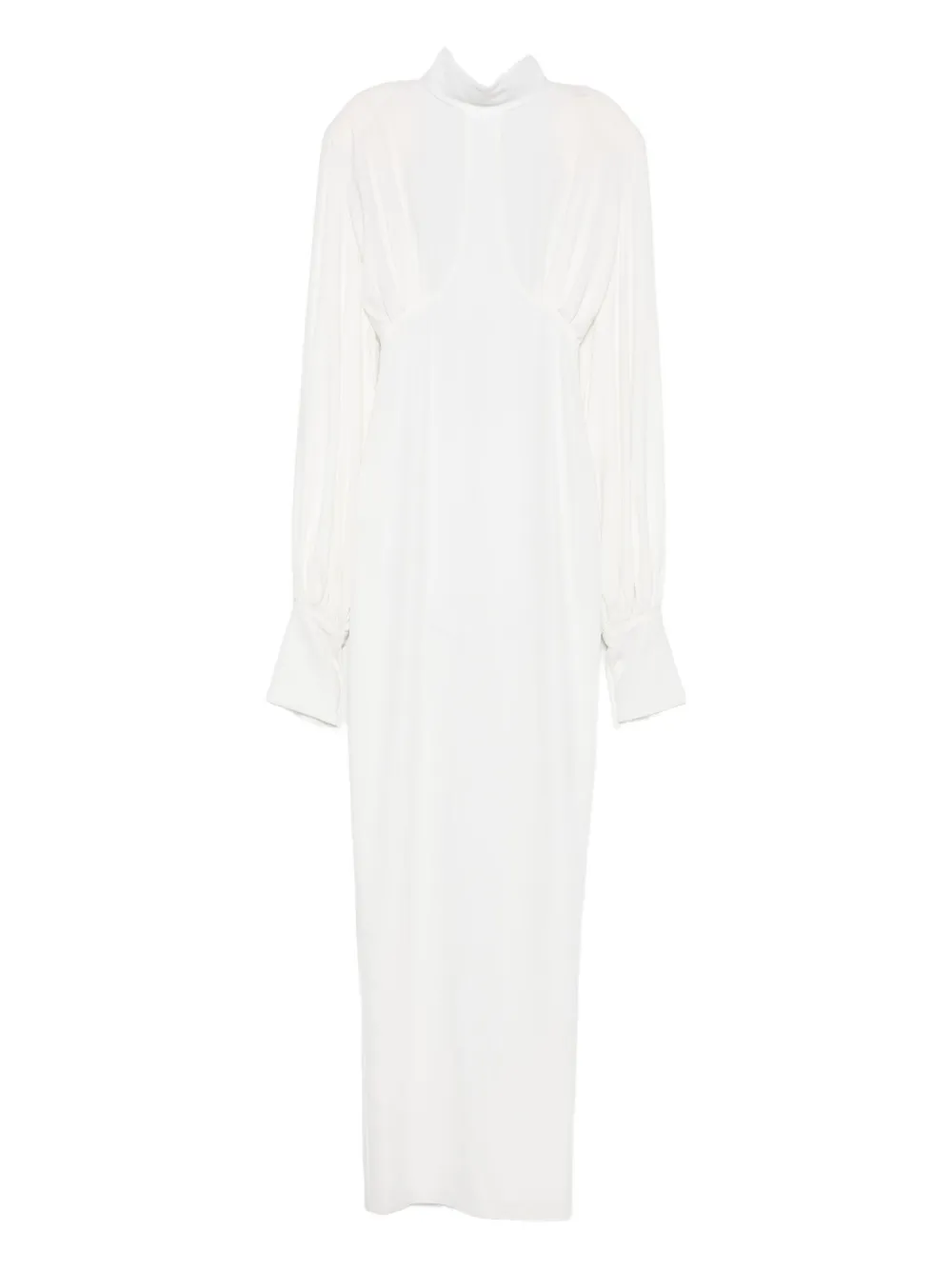 Платье макси с высоким воротом и жемчугом Vestiaire d'un Oiseau Libre, белый
Платье макси с высоким воротом и жемчугом Vestiaire d'un Oiseau Libre, белый