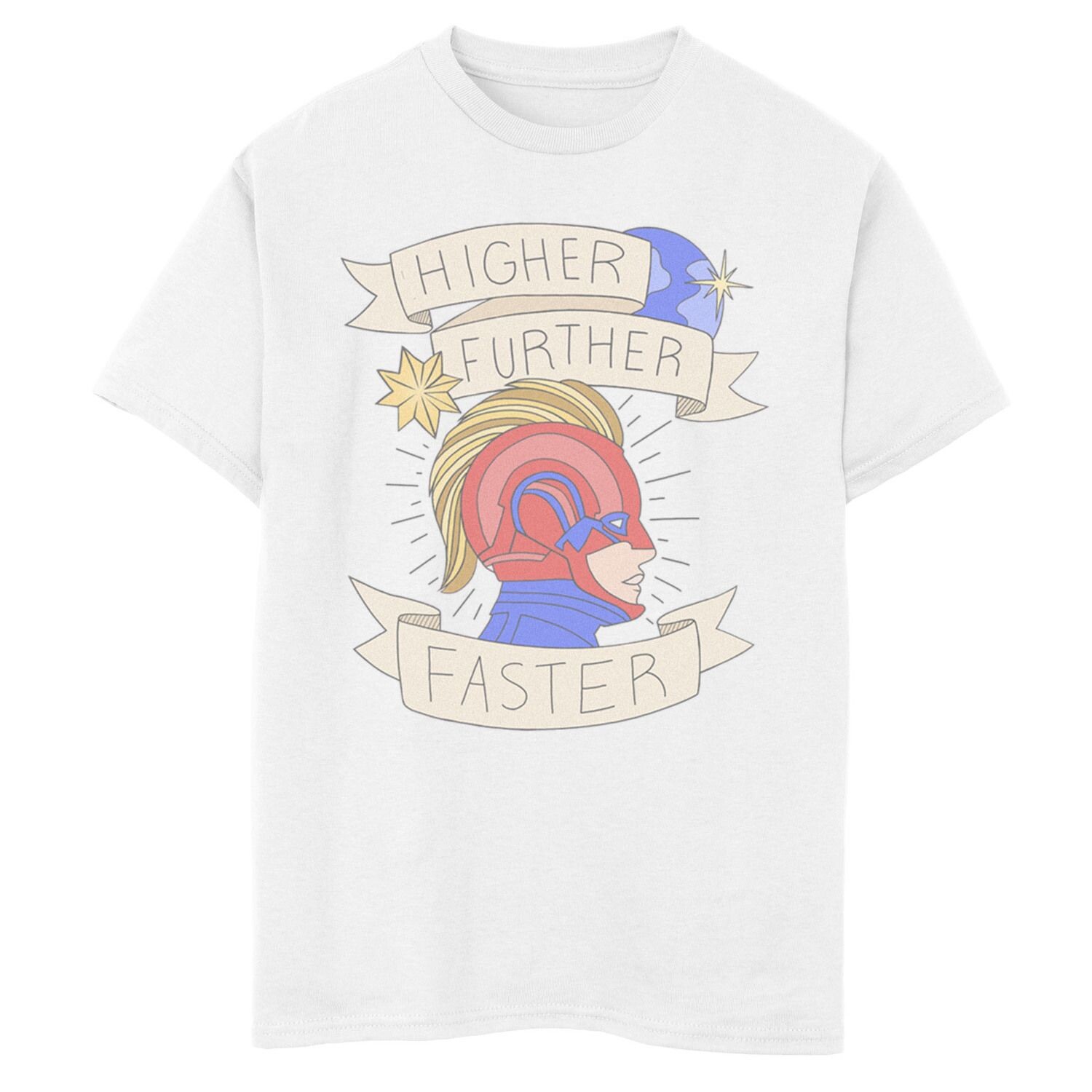 Футболка с изображением баннера «Капитан Марвел» для мальчиков 8–20 лет, выше, дальше и быстрее Marvel
Футболка с изображением баннера «Капитан Марвел» для мальчиков 8–20 лет, выше, дальше и быстрее Marvel