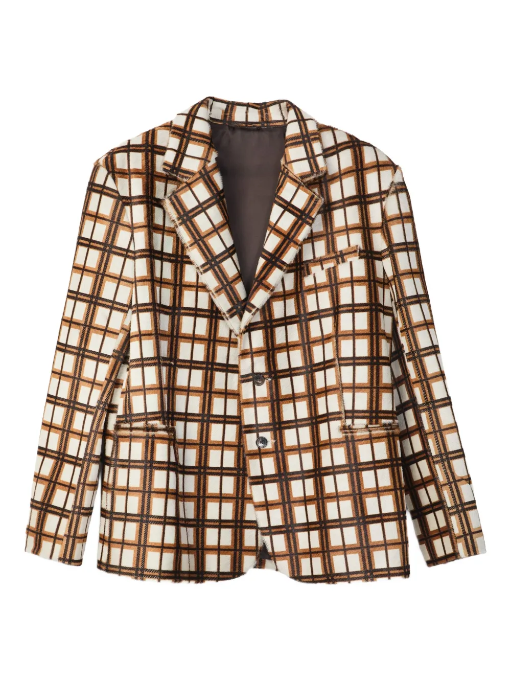 Кожаный пиджак в клетку Camperlab, коричневый
Кожаный пиджак в клетку Camperlab, коричневый