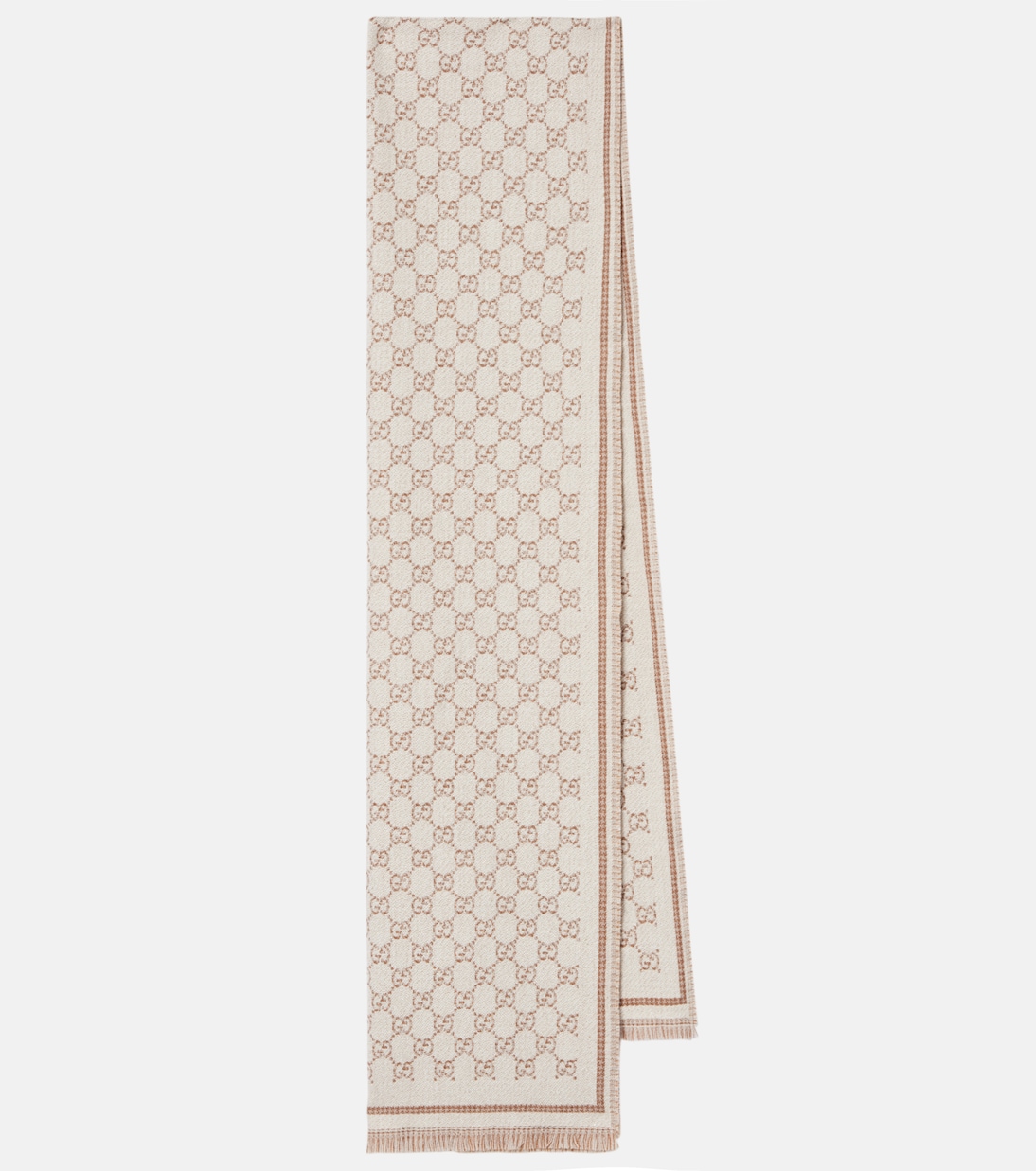 Жаккардовый шарф GG из смесовой шерсти Gucci, Beige\Ivory
Жаккардовый шарф GG из смесовой шерсти Gucci, Beige\Ivory