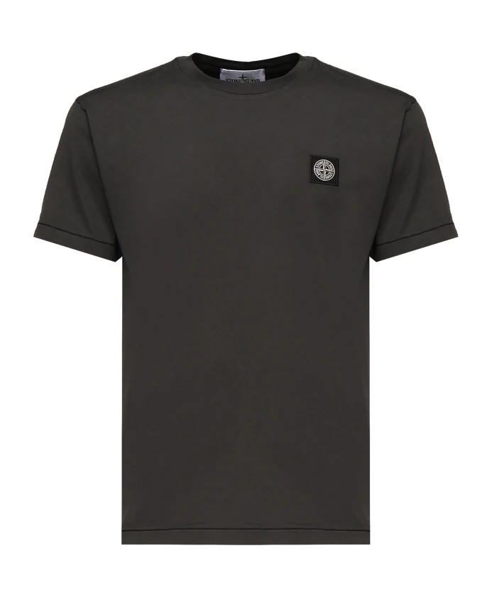 Хлопковая футболка серого цвета с нашивкой и логотипом Stone Island, серый
Хлопковая футболка серого цвета с нашивкой и логотипом Stone Island, серый
