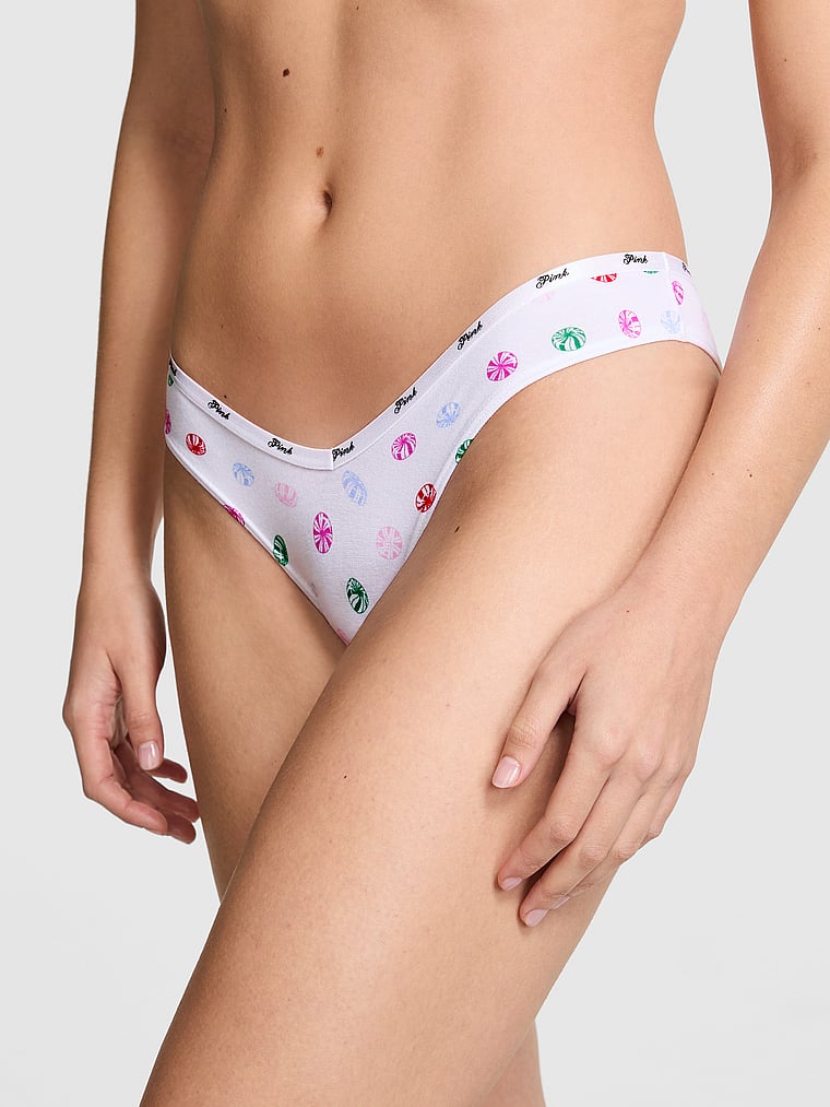 Трусики-Танга из хлопка с логотипом Pink, smooth white candy print
Трусики-Танга из хлопка с логотипом Pink, smooth white candy print