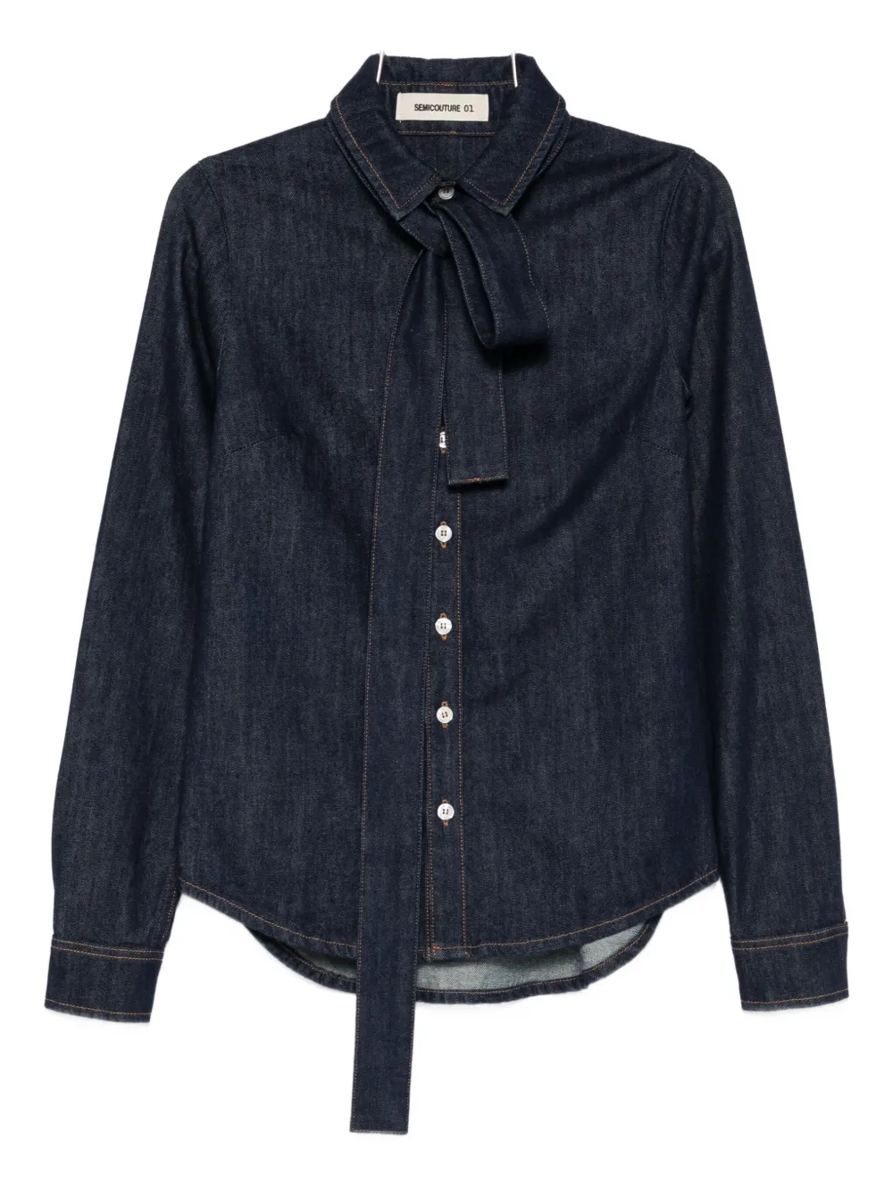 Блузка с галстуком-бантом Semicouture, синий
Блузка с галстуком-бантом Semicouture, синий