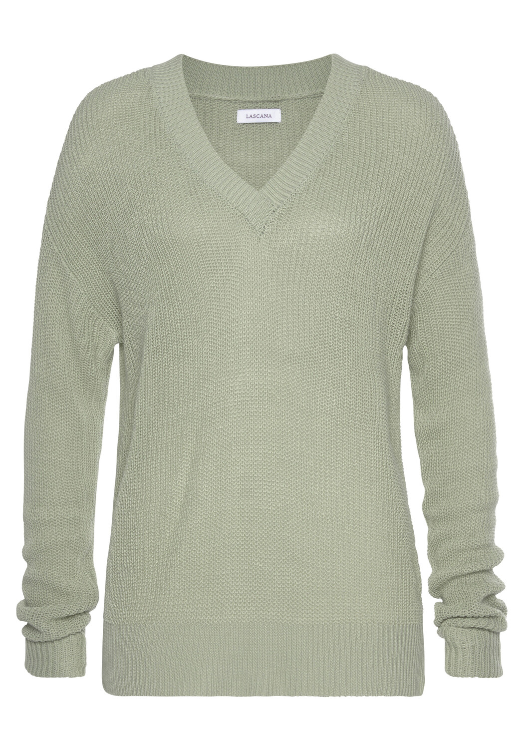 Свитер LASCANA V Ausschnitt, мятный 
Свитер LASCANA V Ausschnitt, мятный