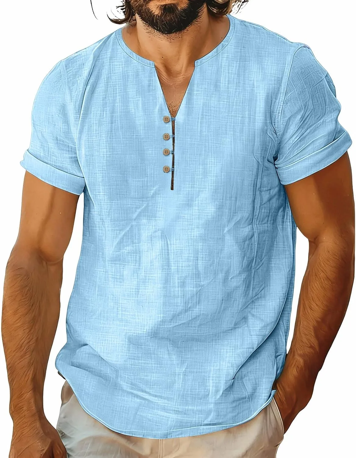 Мужская футболка поло с коротким рукавом и пуговицами
Мужская футболка поло с коротким рукавом и пуговицами