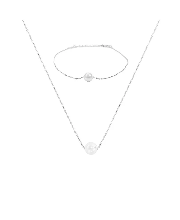 Комплект из ожерелья и браслета из стерлингового серебра 18 карат с культивированным жемчугом Эбби Bearfruit Jewelry, silver
Комплект из ожерелья и браслета из стерлингового серебра 18 карат с культивированным жемчугом Эбби Bearfruit Jewelry, silver