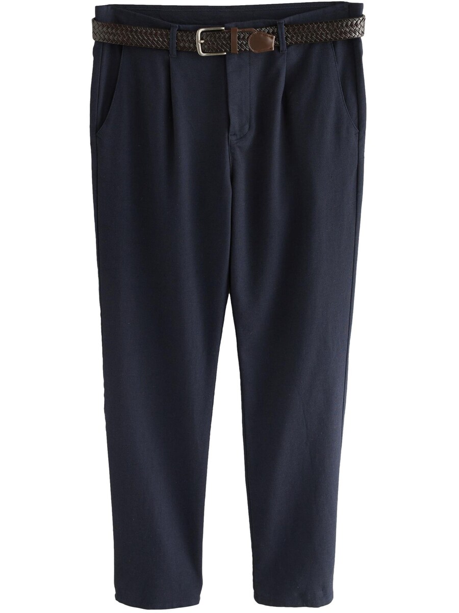 Обычные брюки со складками спереди Next, темно-синий 
Обычные брюки со складками спереди Next, темно-синий