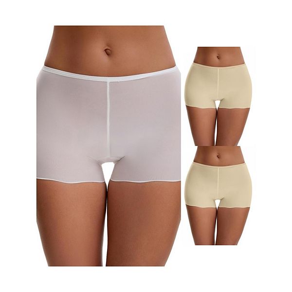 3 пары женских бесшовных слип-шорт из айс-шелк с кружевной отделкой под платья Inspire Chic, Beige White
3 пары женских бесшовных слип-шорт из айс-шелк с кружевной отделкой под платья Inspire Chic, Beige White