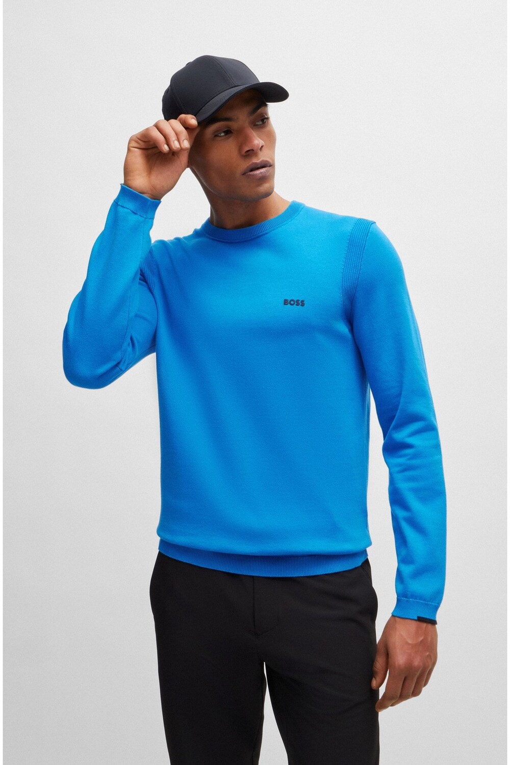 Свитер с логотипом из хлопковой смеси Boss, синий
Свитер с логотипом из хлопковой смеси Boss, синий