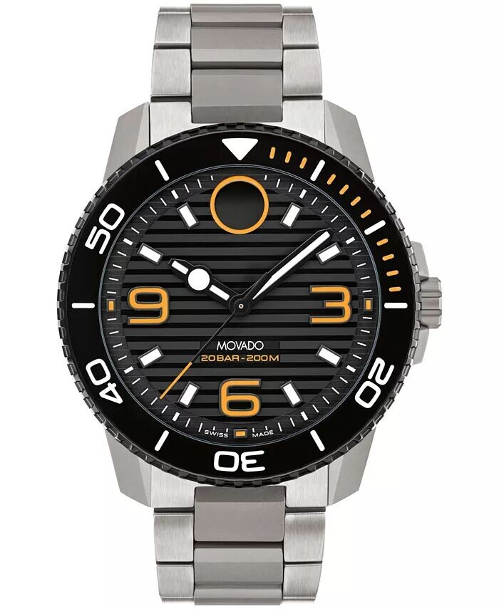 Мужские спортивные швейцарские кварцевые титановые часы Bold Titanium 45 мм Movado, серый 
Мужские спортивные швейцарские кварцевые титановые часы Bold Titanium 45 мм Movado, серый