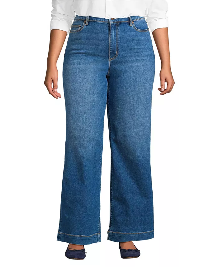 Женские джинсы Recover с высокой талией и широкими штанинами синего цвета Lands' End, синий
Женские джинсы Recover с высокой талией и широкими штанинами синего цвета Lands' End, синий