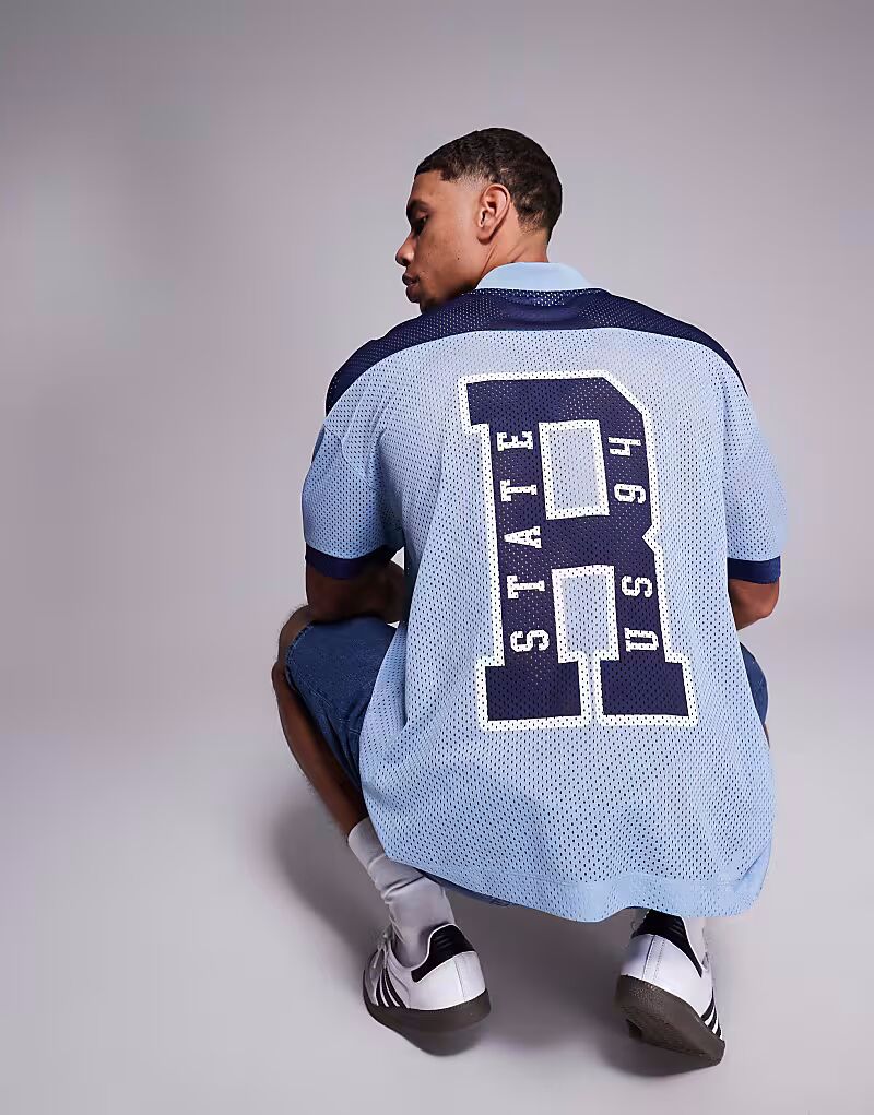 Футболка свободного кроя с заниженной линией плеч и спортивной графикой ASOS DESIGN синего цвета
Футболка свободного кроя с заниженной линией плеч и спортивной графикой ASOS DESIGN синего цвета