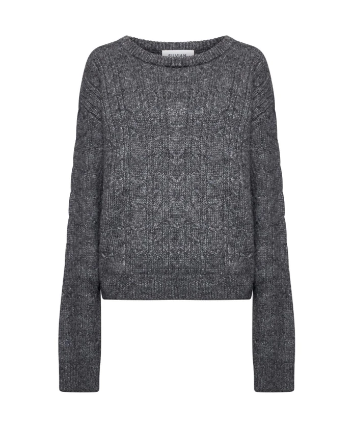 Меланжевый пуловер с рельефным узором Silvian Heach, серый
Меланжевый пуловер с рельефным узором Silvian Heach, серый