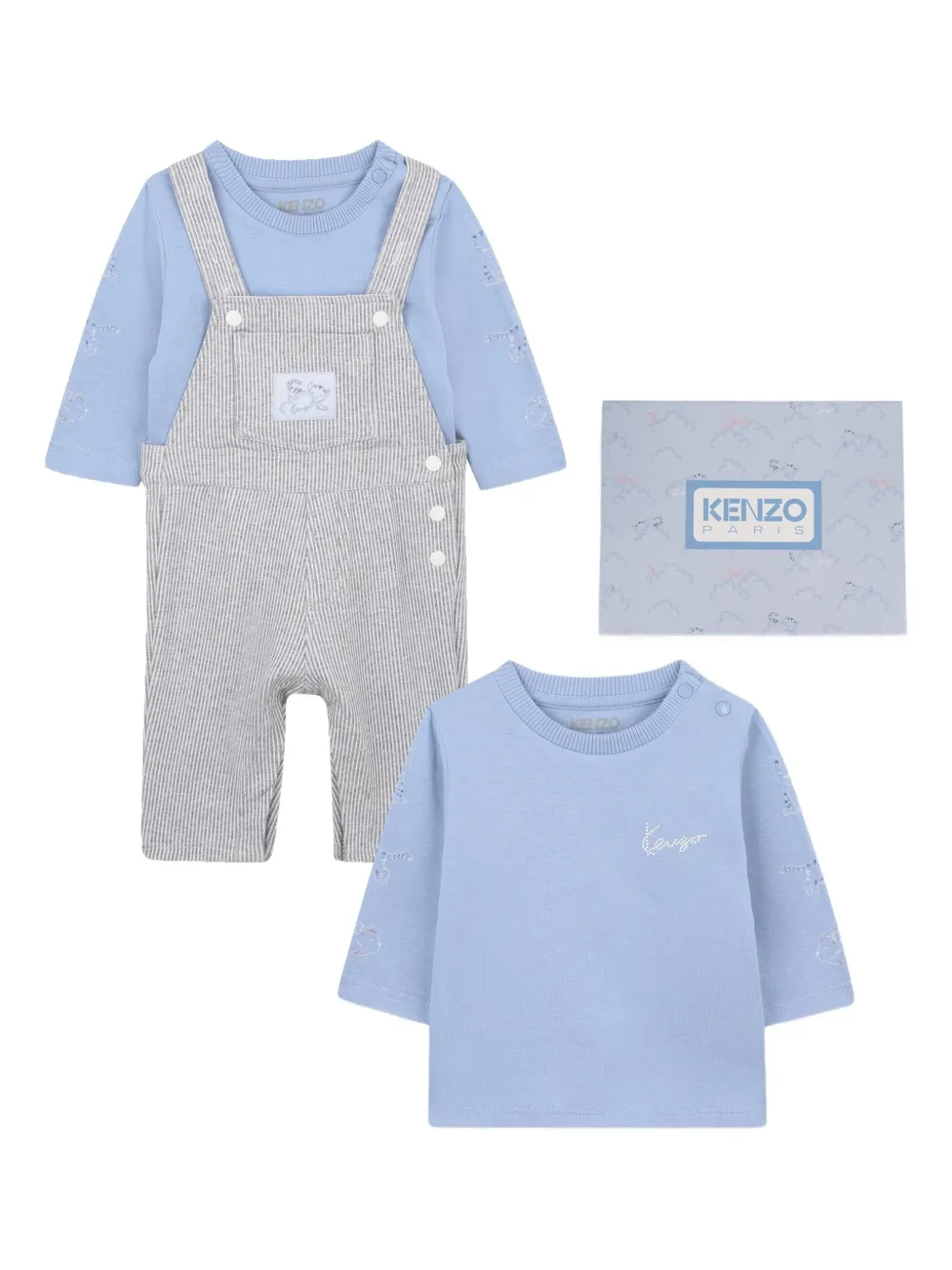 Комплект из комбинезона и шапки с нагрудником Kenzo Kids, синий
Комплект из комбинезона и шапки с нагрудником Kenzo Kids, синий