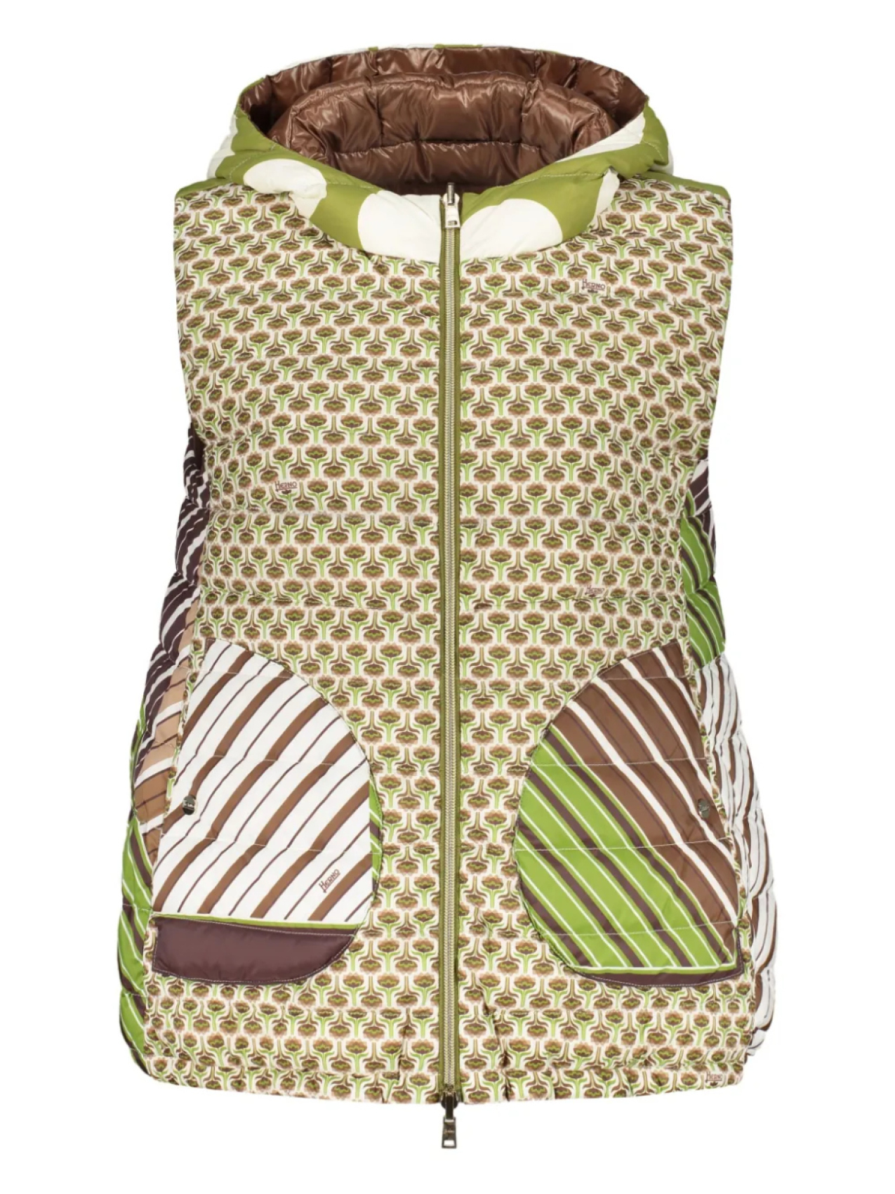 Двусторонний пуховый жилет Herno, коричневый
Двусторонний пуховый жилет Herno, коричневый