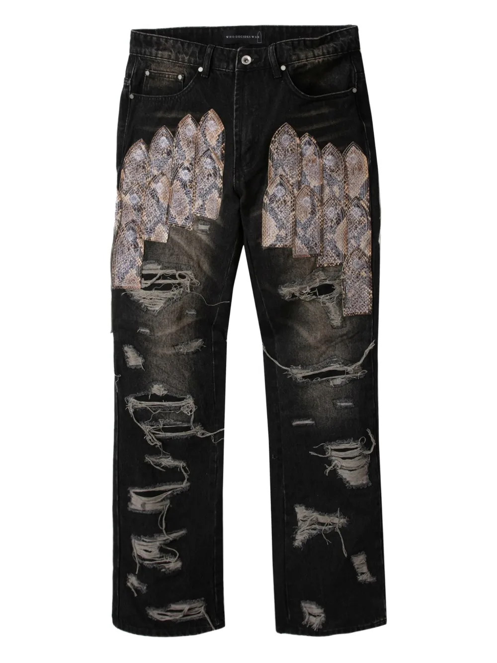 Джинсы Patched Arch Who Decides War, черный 
Джинсы Patched Arch Who Decides War, черный