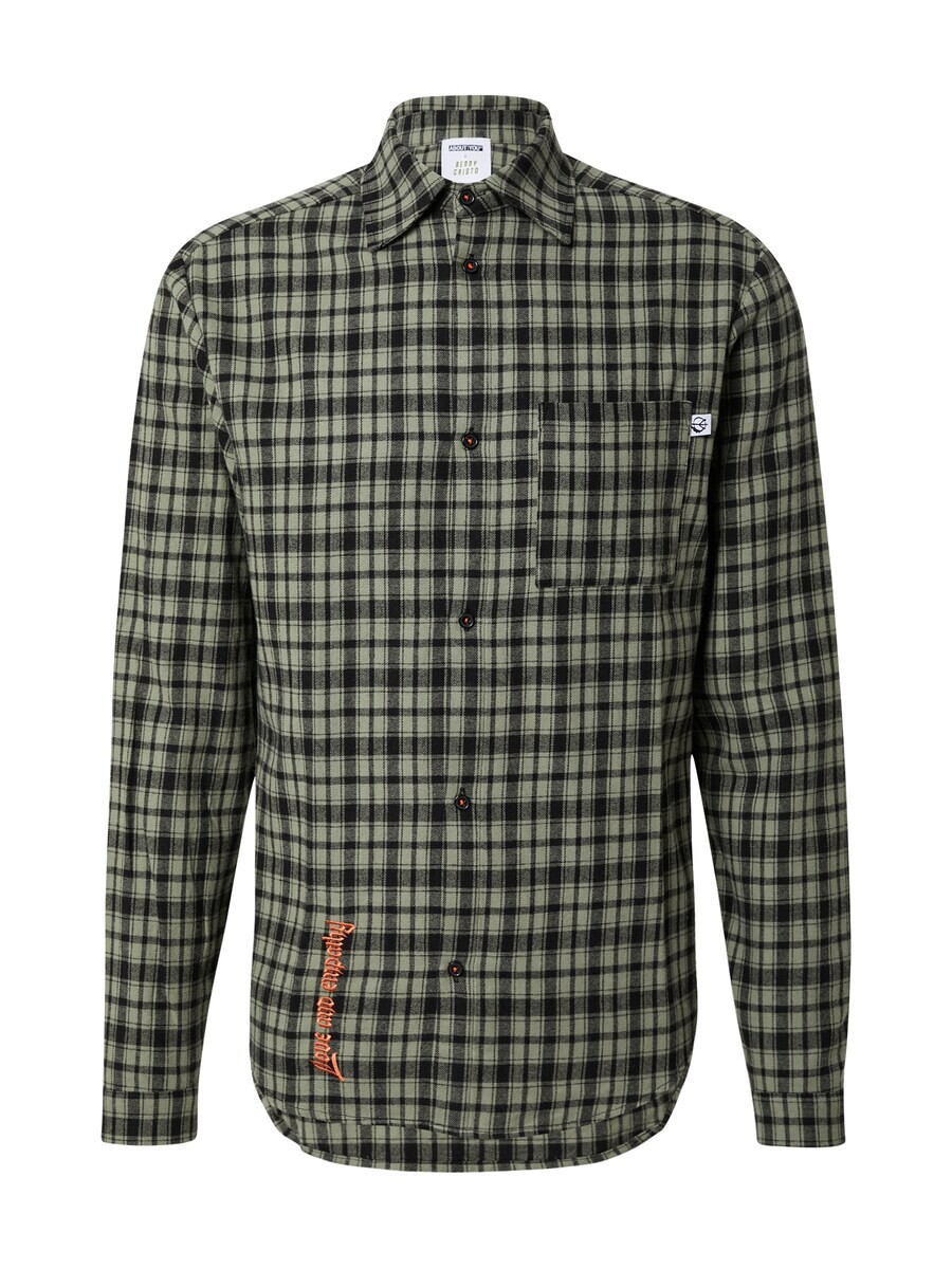 Клетчатая рубашка ABOUT YOU x Benny Cristo Regular fit Button Up Shirt Marek, хаки 
Клетчатая рубашка ABOUT YOU x Benny Cristo Regular fit Button Up Shirt Marek, хаки