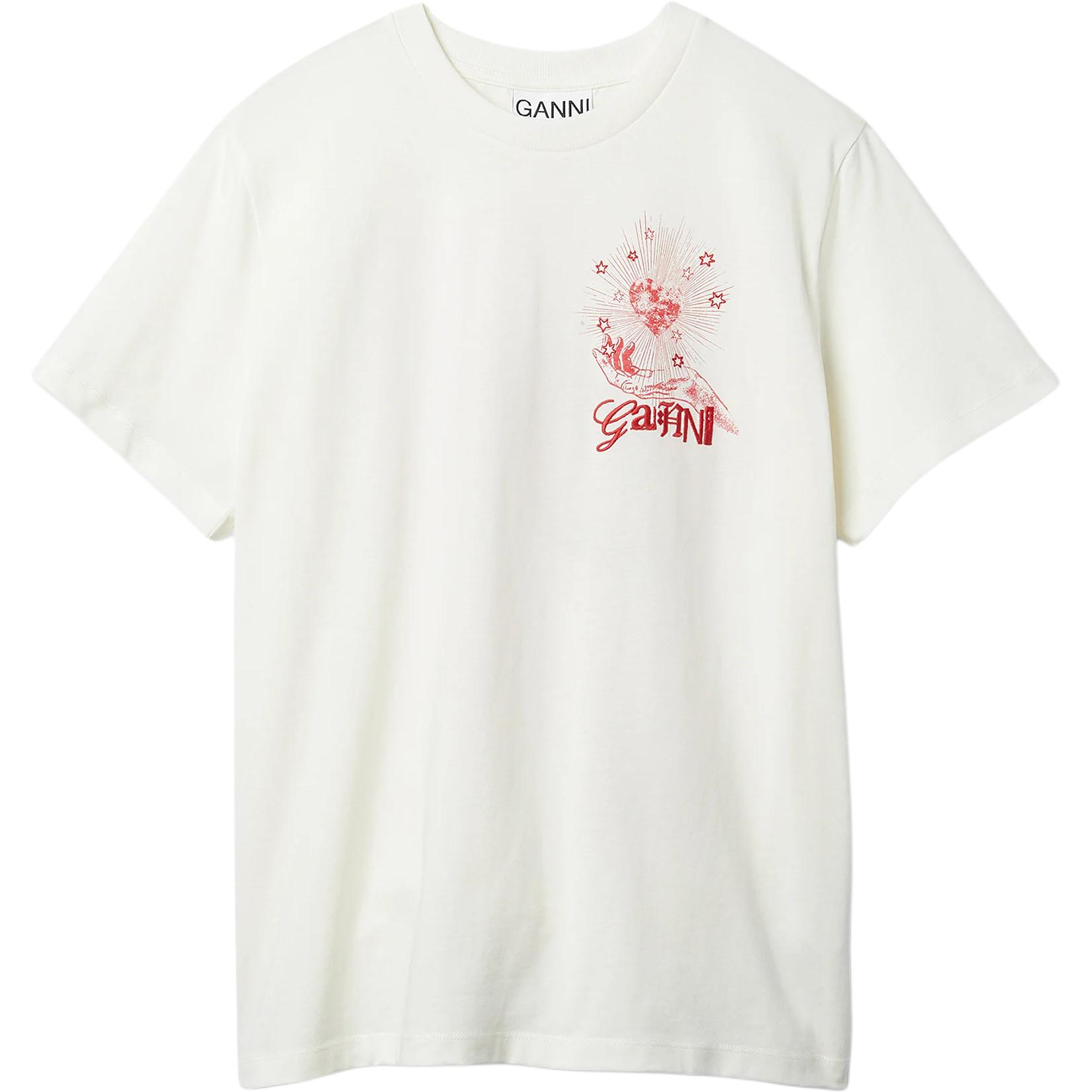 Футболка с принтом логотипа GANNI, белая
Футболка с принтом логотипа GANNI, белая