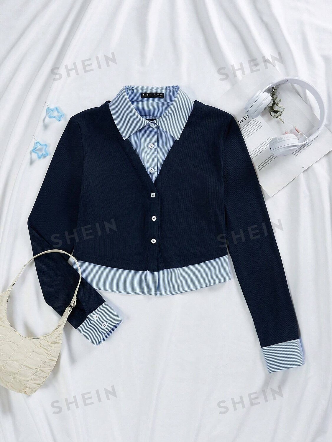 EZwear Женская рубашка, прошитая ткань, узор в полоску, длинные рукава Shein, мультиколор
EZwear Женская рубашка, прошитая ткань, узор в полоску, длинные рукава Shein, мультиколор