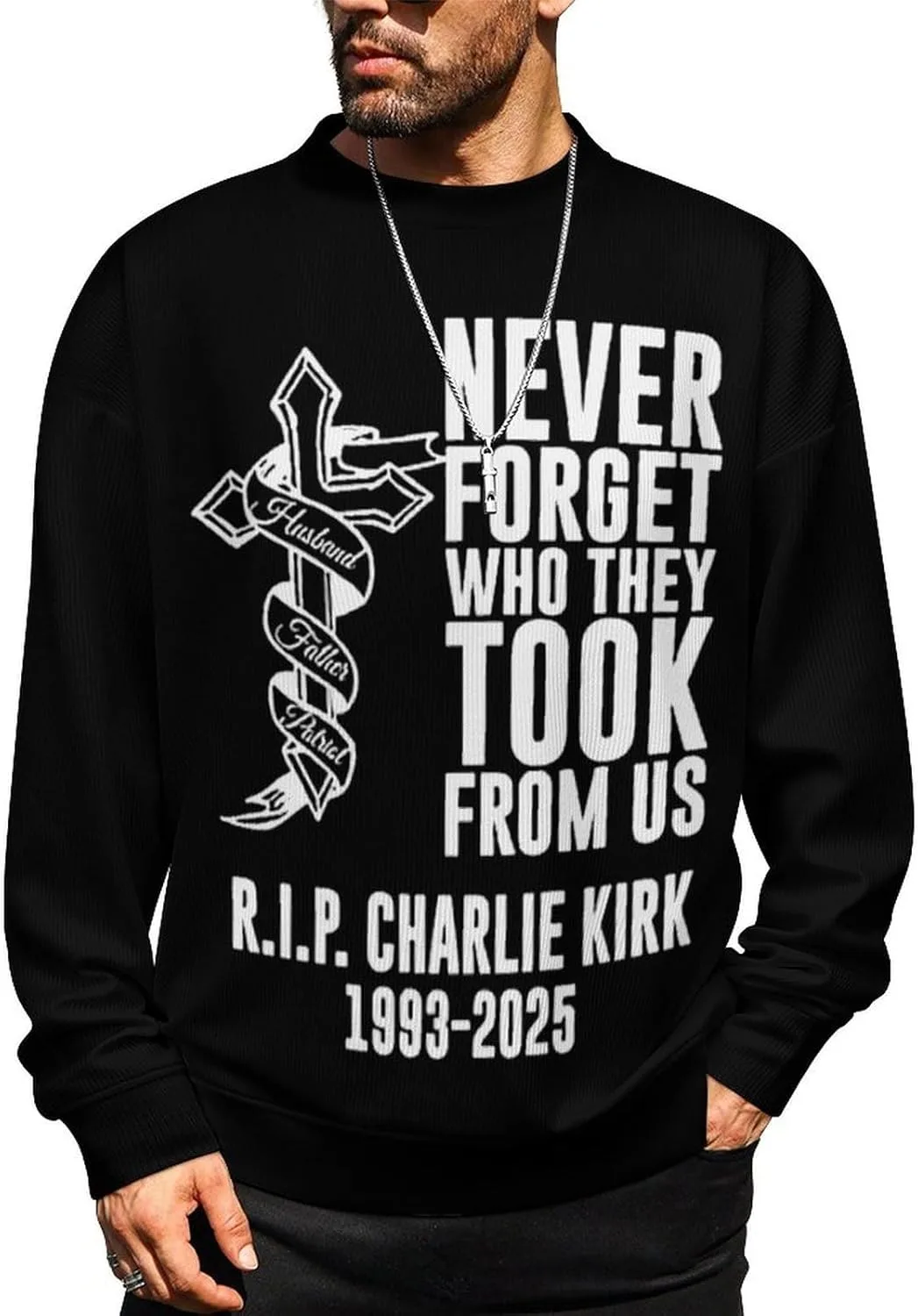 Свитер Charlie Kirk мужской, свободный крой, длинный рукав CONGIRLBOON
Свитер Charlie Kirk мужской, свободный крой, длинный рукав CONGIRLBOON