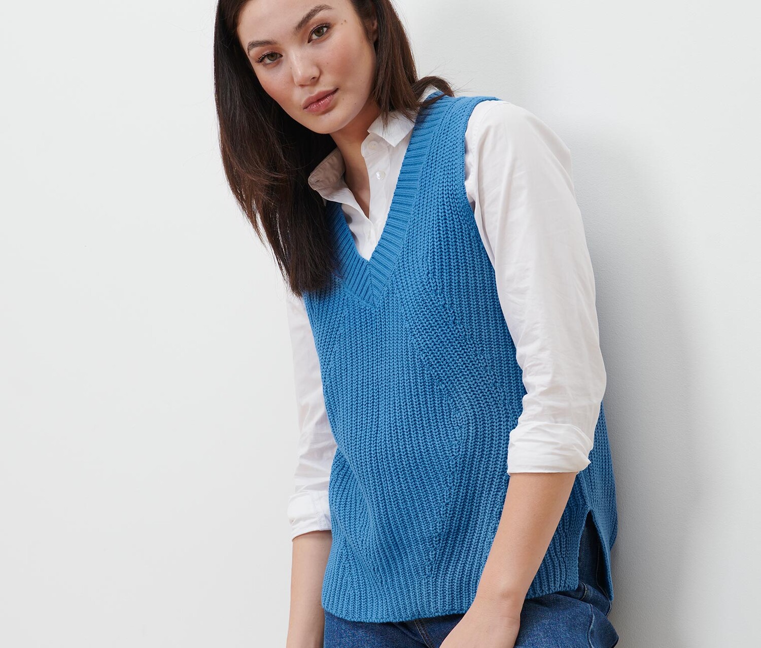 Вязаный жилет-свитер Tchibo, лазурный синий
Вязаный жилет-свитер Tchibo, лазурный синий