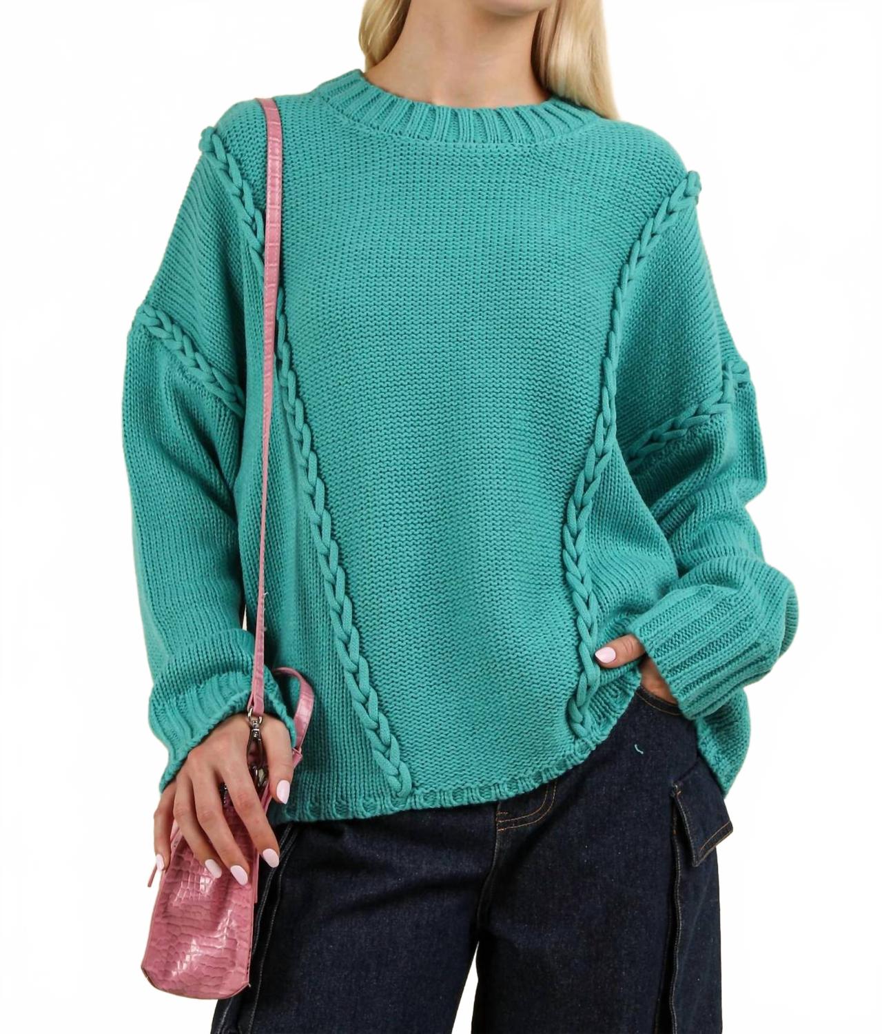 Объемный свитер с крупной косой в цвете морской волны New In, Teal
Объемный свитер с крупной косой в цвете морской волны New In, Teal