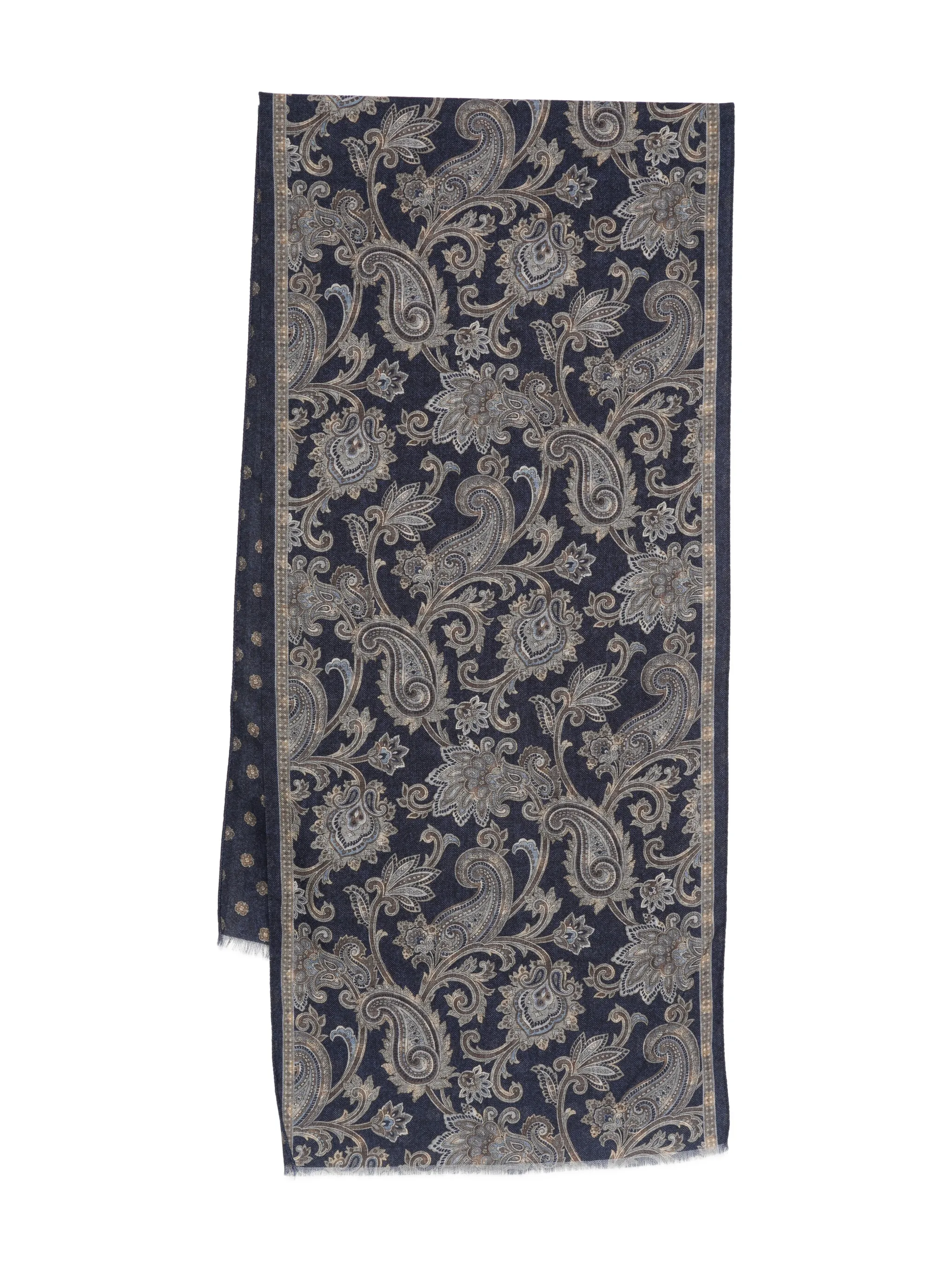 Шарф с принтом пейсли и бахромой Dell'Oglio, синий
Шарф с принтом пейсли и бахромой Dell'Oglio, синий