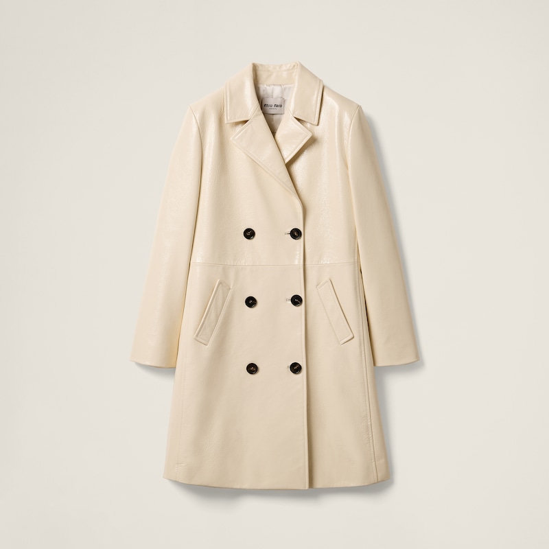Двубортное пальто из наплака Miu Miu, бежевый
Двубортное пальто из наплака Miu Miu, бежевый