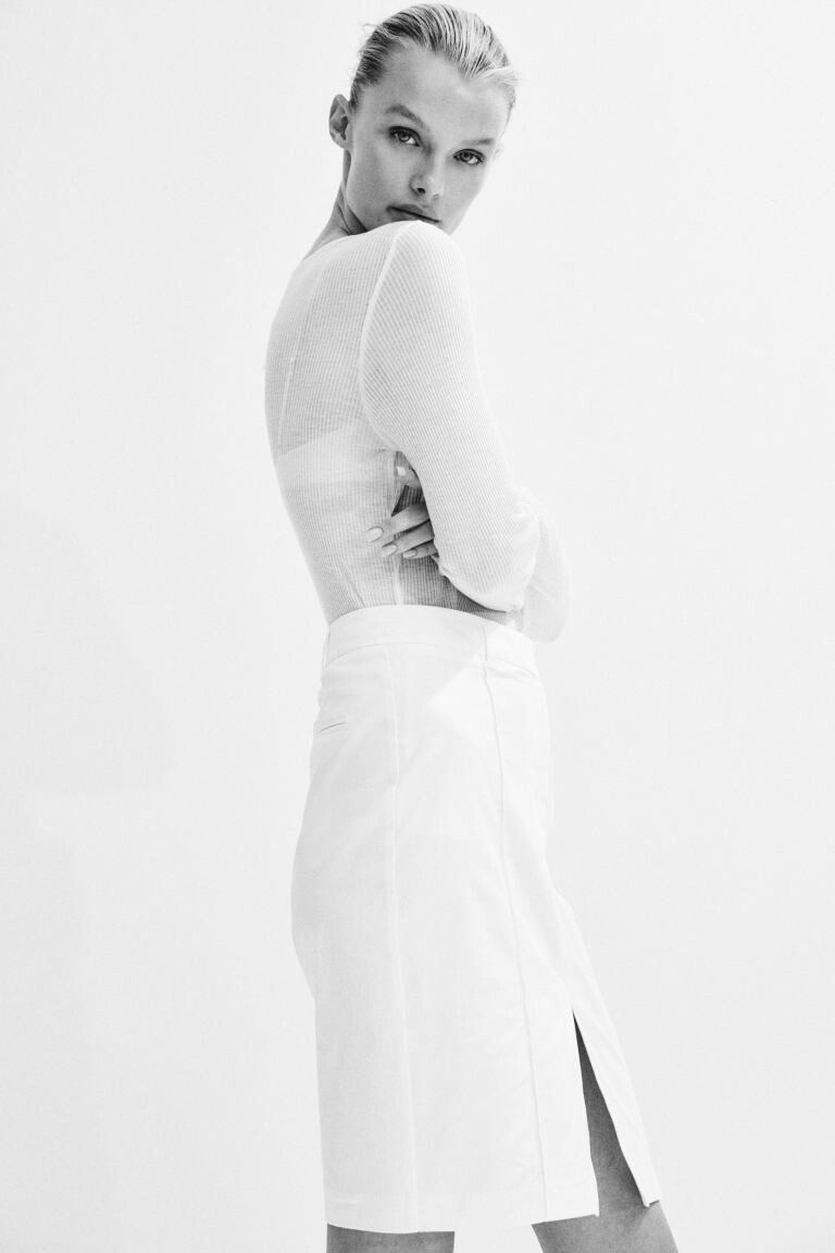 Юбка из смеси льна H&M, белый
Юбка из смеси льна H&M, белый