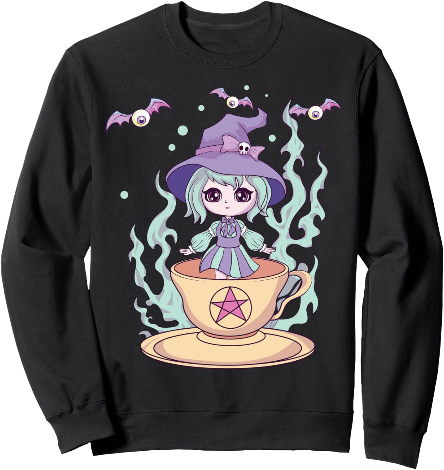 Пастельная готическая милая жутковатая девушка-ведьма в стиле аниме. Толстовка с изображением девушки в стиле аниме Pastel Goth Ideas, черный
Пастельная готическая милая жутковатая девушка-ведьма в стиле аниме. Толстовка с изображением девушки в стиле аниме Pastel Goth Ideas, черный