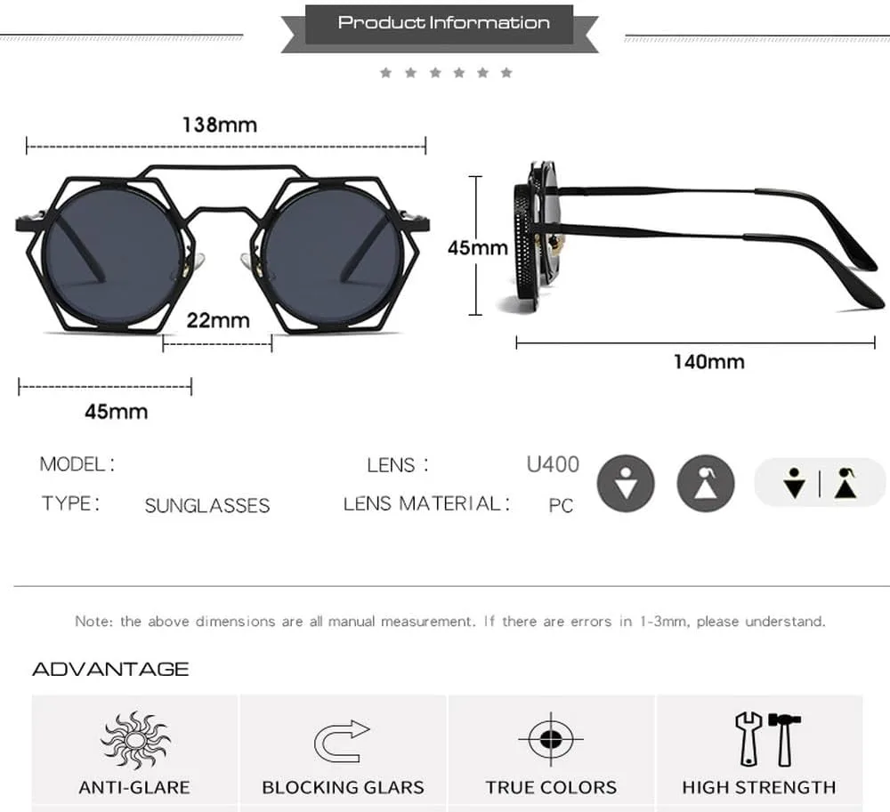 Круглые солнцезащитные очки для женщин и мужчин с металлической сеткой, индивидуальные солнцезащитные очки, защитные очки от УФ-излучения UV400 HVTVTLA, Gold-brown
Круглые солнцезащитные очки для женщин и мужчин с металлической сеткой, индивидуальные солнцезащитные очки, защитные очки от УФ-излучения UV400 HVTVTLA, Gold-brown
