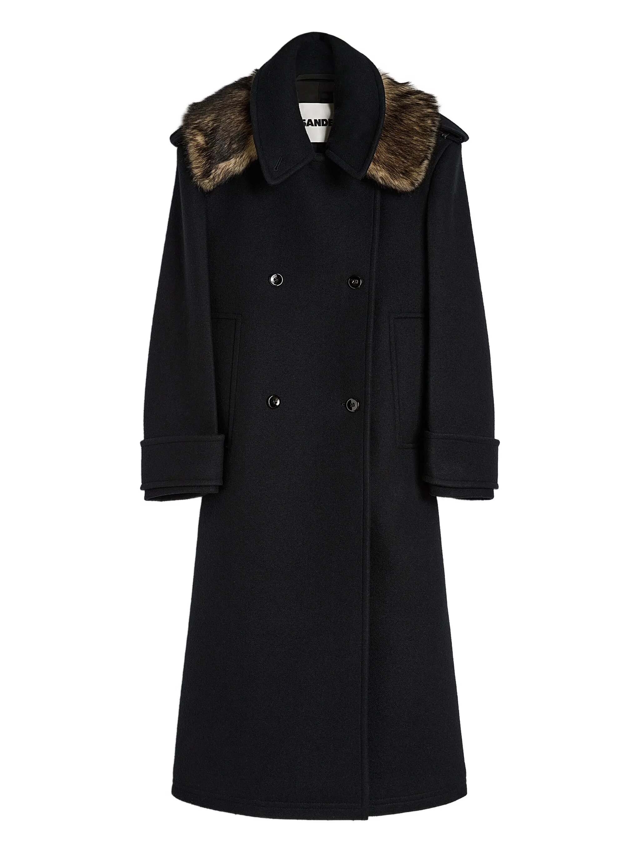 Двубортное шерстяное пальто Jil Sander, черный
Двубортное шерстяное пальто Jil Sander, черный