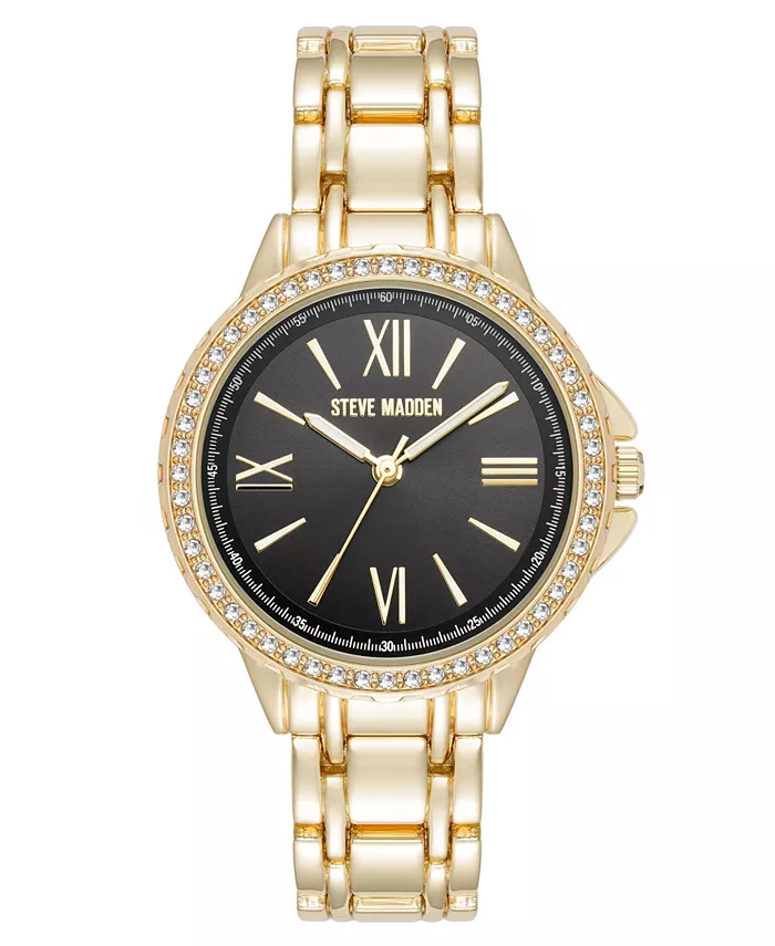 Женские очаровательные часы-браслет из черного и золотистого металлического сплава, 38mm Steve Madden
Женские очаровательные часы-браслет из черного и золотистого металлического сплава, 38mm Steve Madden